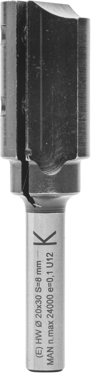 ENT 20050 Wendeplatten - Nutfräser HW, Schaft (S) 8 mm, Durchmesser (D) 20 mm, NL 30 mm, Z1, GL 74 m