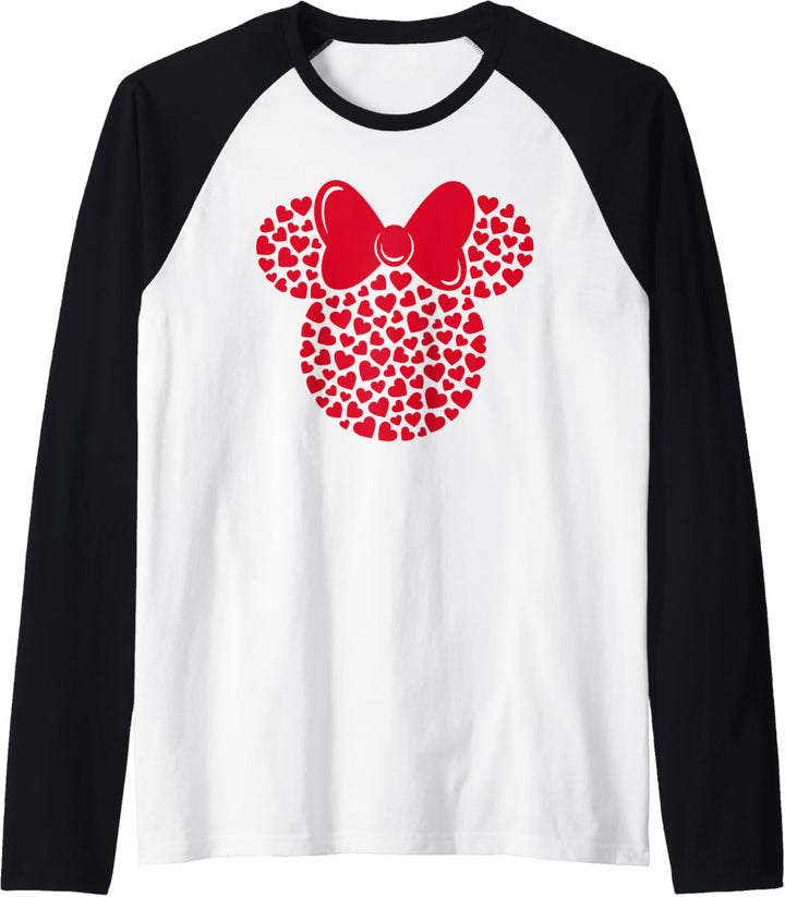 Disney Minnie Mouse Icon Filled with Hearts Raglan