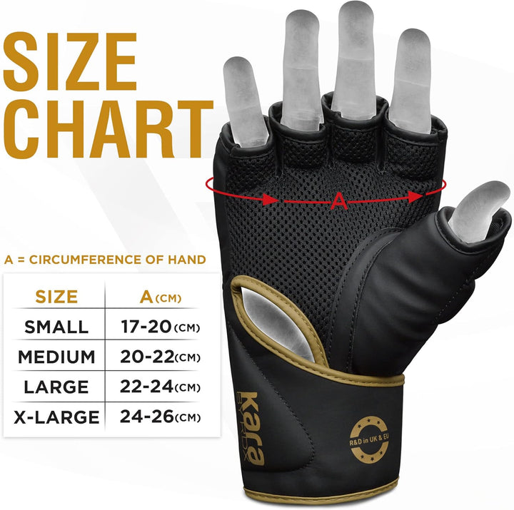 RDX Profi MMA Handschuhe Training, Kara Maya Hide Leder, Sparring Grappling Kampfsport Kickboxen Sch