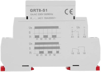 Broco Timer Din, GRT8-S1 Mini Asymmetrischer Zyklus-Timer EIN/AUS Wiederholungszykluszeitrelais DIN-