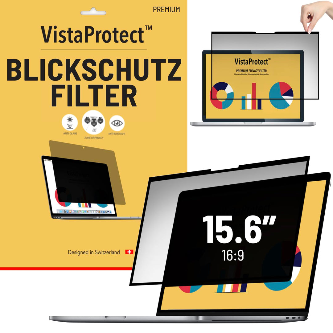 VistaProtect – Premium Blickschutzfilter & Anti-Blaulichtfilter, Privacy Filter Anti Blue Light Blic