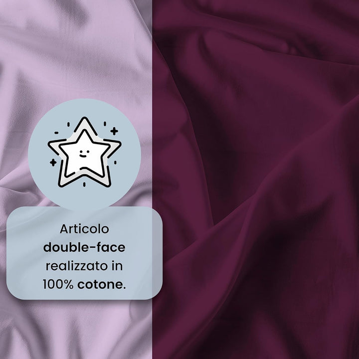 Italienische Bettwäsche Bedding lila/Fuchsia Doppelbett 250 x 300 cm 160 x 190 cm Pflaume/Lila, 160