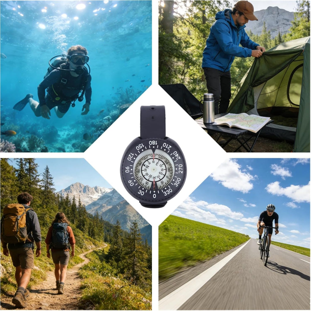 Dilwe Handgelenk Kompass, Wasserdicht Tauchkompass Scuba Tauch Kompass Outdoor Kompass für Survival,