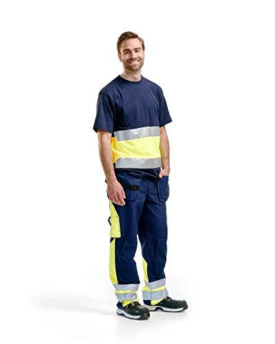 Blaklader 15291370 Hose mit hoher Sichtbarkeit, Marineblau/Gelb, grootte D84 Navy Blue / Yellow D84,