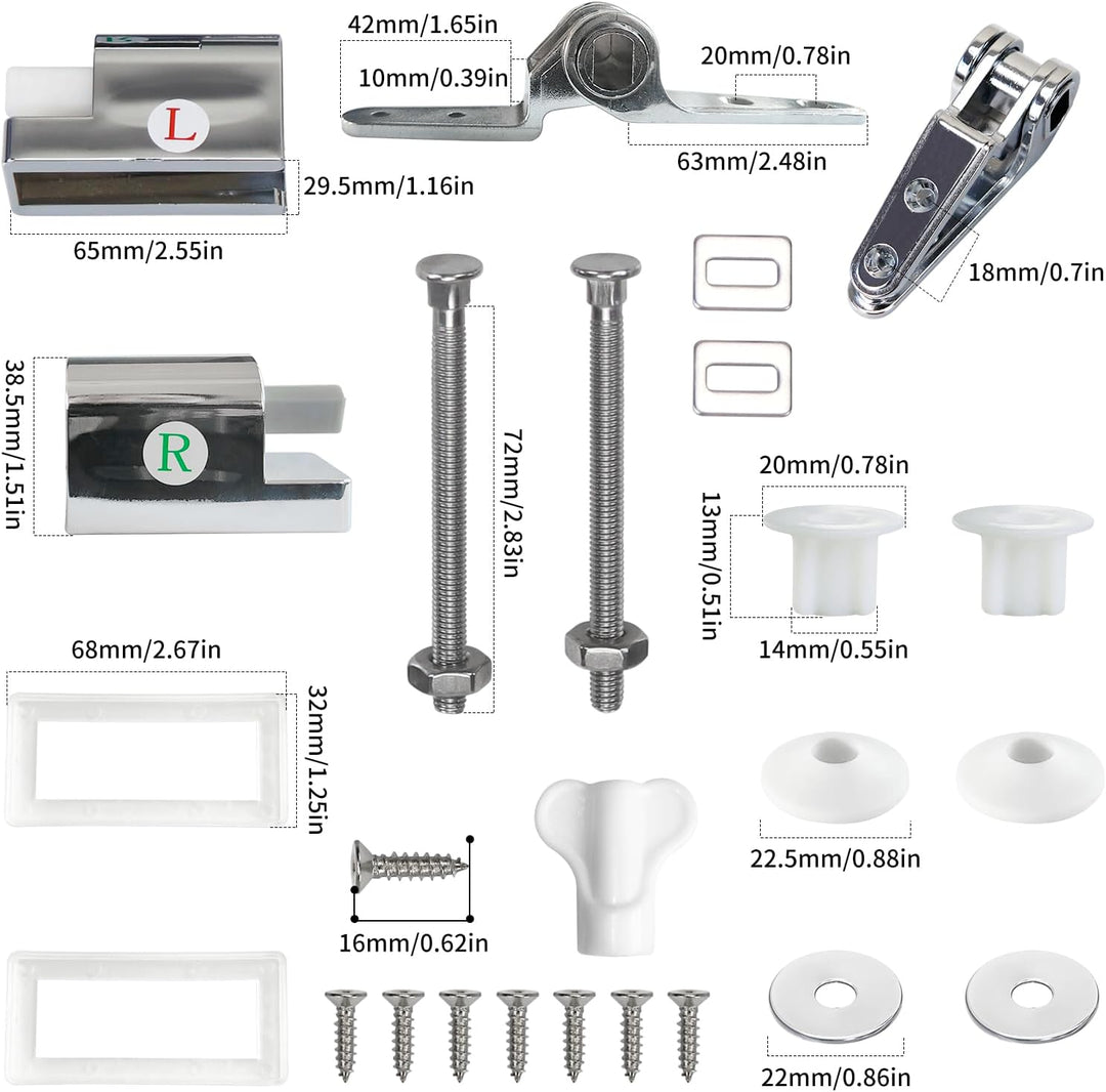 Fanmitrk WC Sitz Soft-Close Scharnier, Scharnier für weich schliessenden Toilettensitz Yazuisoft, Ya