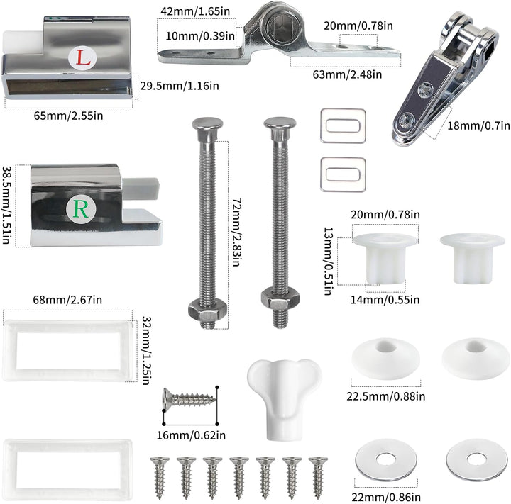 Fanmitrk WC Sitz Soft-Close Scharnier, Scharnier für weich schliessenden Toilettensitz Yazuisoft, Ya