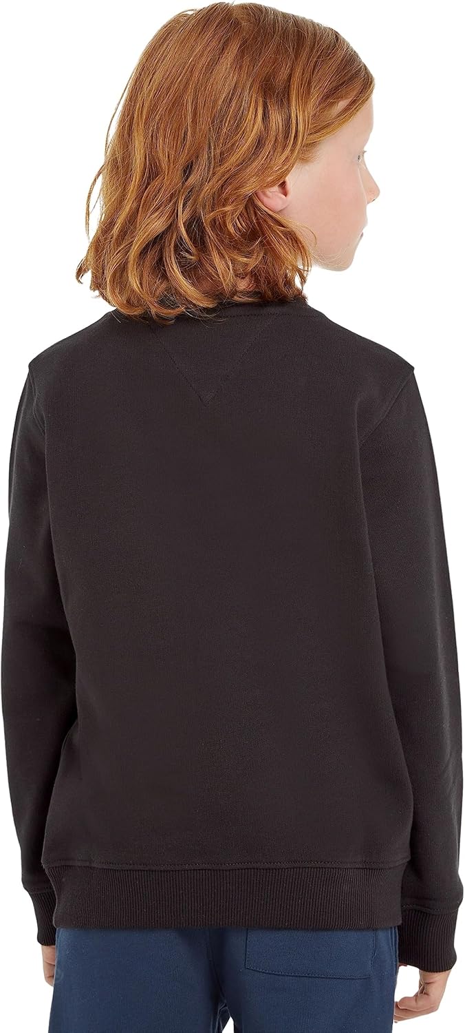 Tommy Hilfiger Kinder Unisex Sweatshirt Essential Sweatshirt ohne Kapuze 6 Jahre Schwarz, 6 Jahre Sc