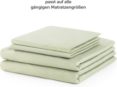 Blumtal® Bettlaken Set 3-teilig - Oeko-TEX zertifiziertes 3er Set - Spannbettlaken 150x200x30cm + Be