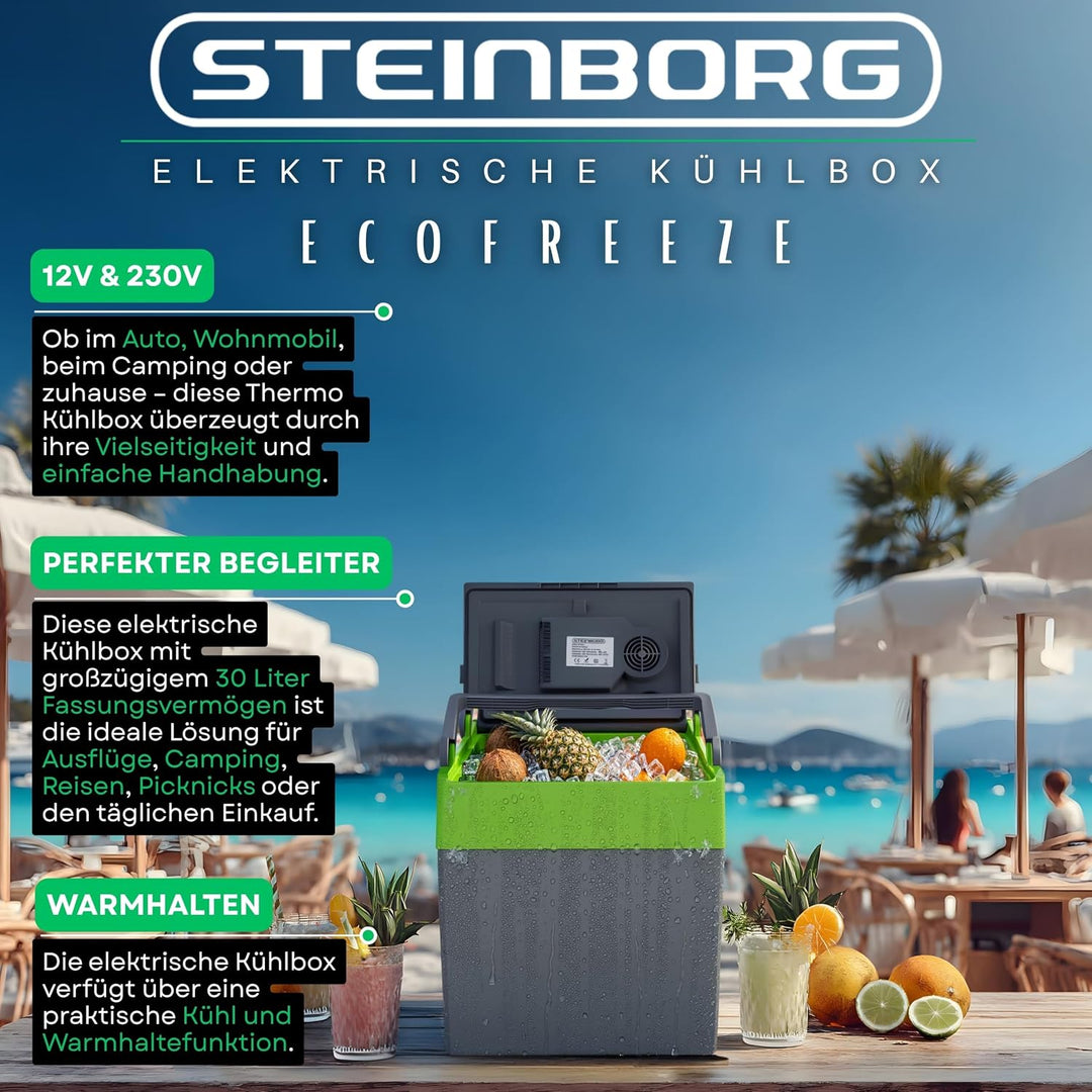 30 Liter 2in1 Kühlbox | Elektrische Kühlbox | Kühltasche | Isoliertasche | Thermobox | Warmhaltebox