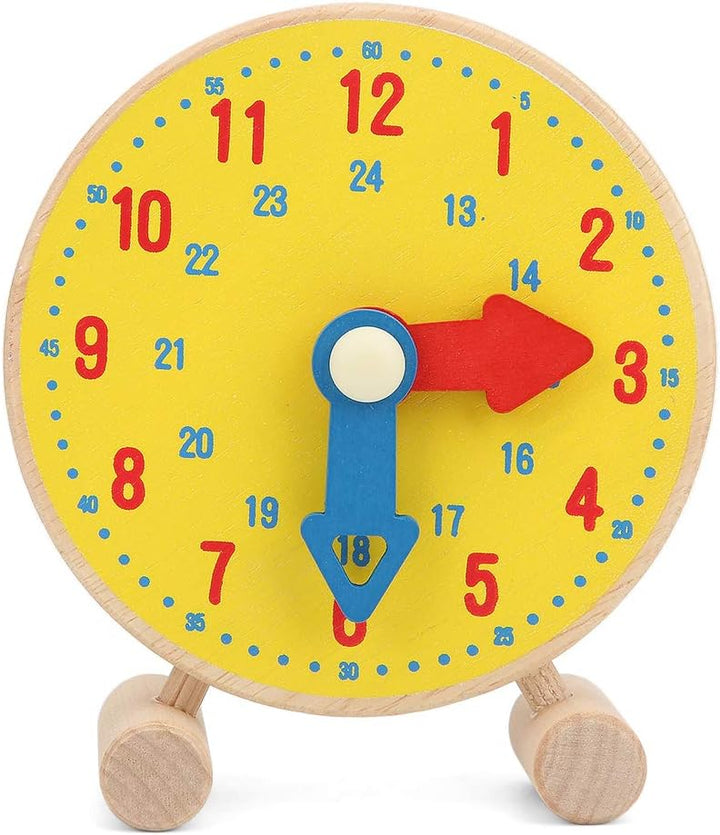 Holzuhr Spielzeug, Kinder Zahlen Uhr Modell Spielzeug Kleinkind Lernzeit Spielzeug für Kinder über 3