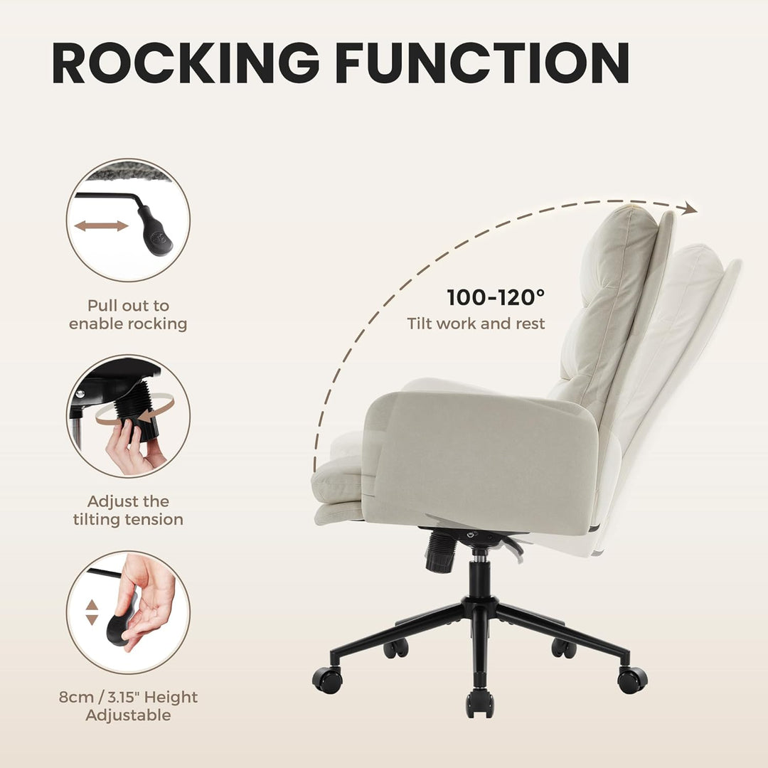 IWMH Schminktisch Stuhl, Schreibtischstuhl mit Rollen,Bürostuhl Ergonomisch mit Armlehne,Schminkstuh