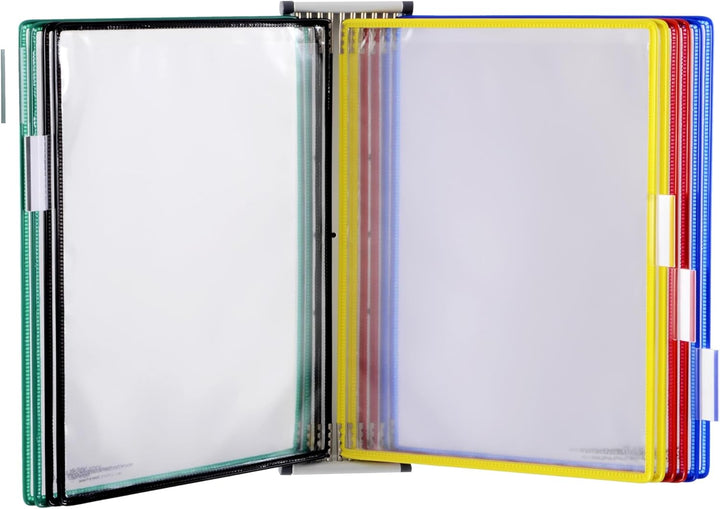 Tarifold 414609 Magnetisches Wandsichttafel Set | DIN A4 | 10 Sichttafeln | Sortiert (blau, rot, gel