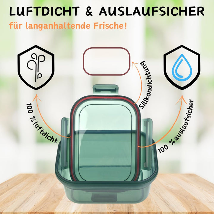 3er Set Aufbewahrungsdosen mit Deckel, luftdicht, auslaufsicher, stapelbar, Vorratsdose, BPA-frei, K