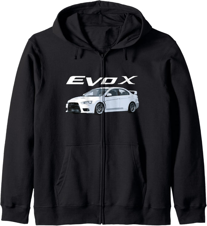 JDM Auto EVO X WEISS RPF1 Kapuzenjacke