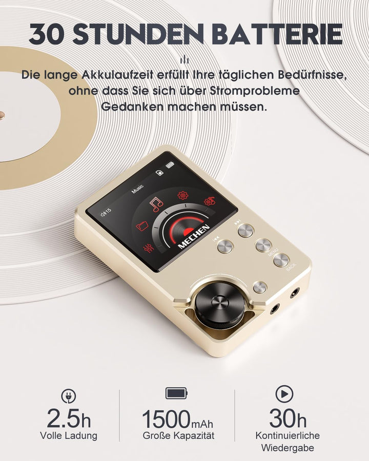 MECHEN M30 Hi Res MP3 Player, DSD FLAC DAC CUE Verlustfreier Hochauflösender Audio Player, HiFi Digi
