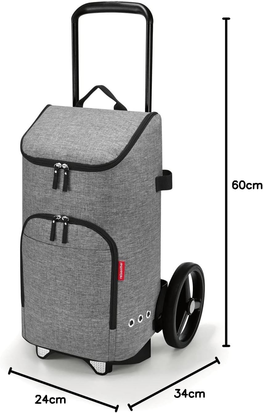 reisenthel citycruiser Set (Rack + Bag) Tasche Twist Silver + Rack Black - Praktische Einkaufstasche