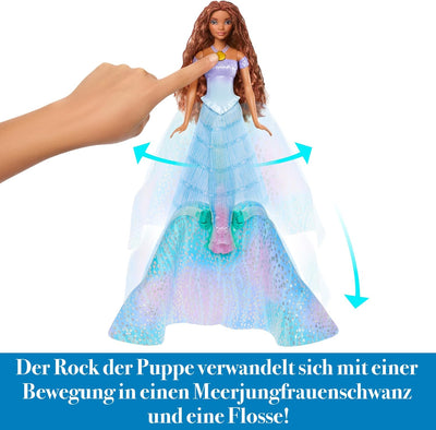 Mattel Disney Prinzessin Arielle Puppe, inspiriert vom Film The Little Mermaid, Verwandlung: Mensch-
