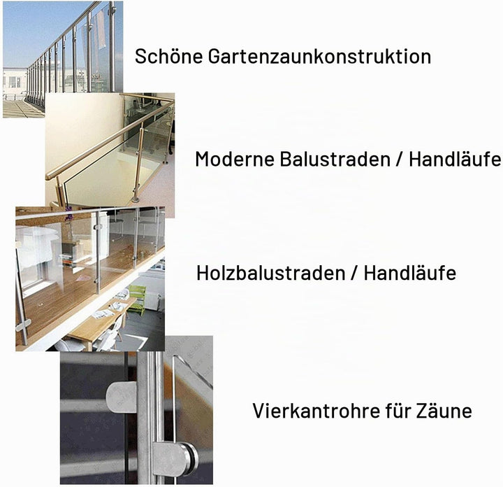 (Verbesserte Version) 8 x Edelstahl Stainless Steel 304 Klemmhalter Glasklemme Glasklemmhalter Glash