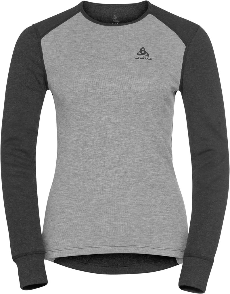 Odlo Damen Funktionsunterwäsche Set Active WARM ECO L Dark Grey Melange - Grey Melange, L Dark Grey