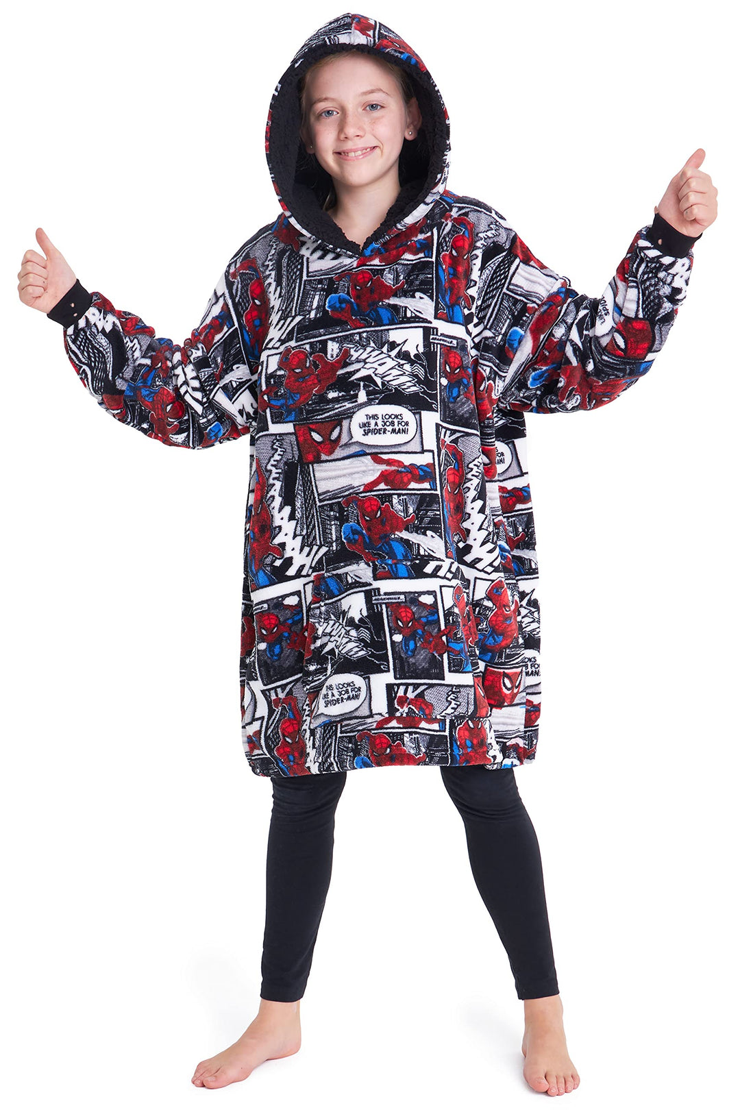 Marvel Spiderman Übergrosse Hoodie Decke Kinder Jungen und Mädchen