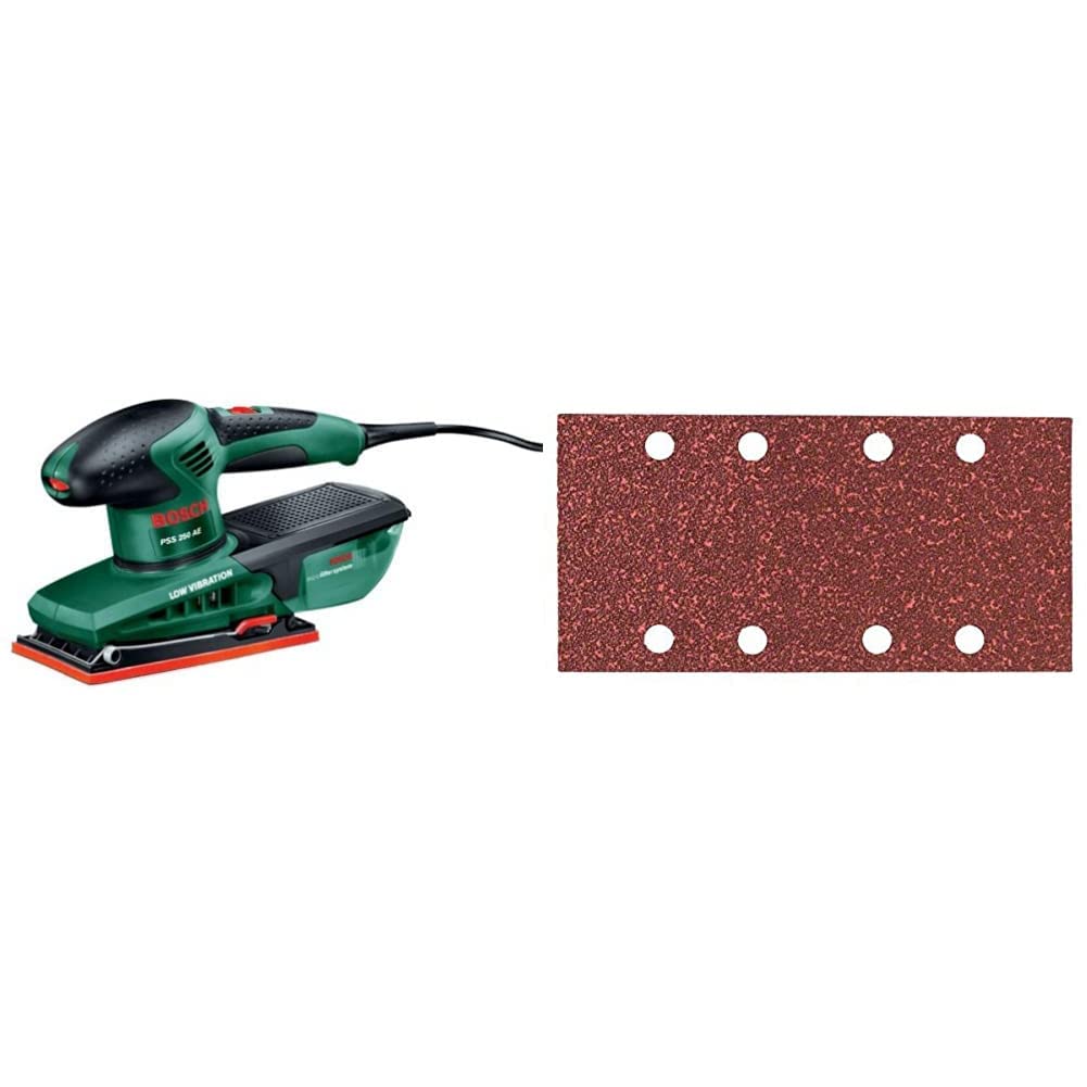 Bosch Schleifmaschine PSS 250 AE (250 Watt, Schwingkreis 2 mm, Schleiffläche 167 cm2, im Koffer) + S