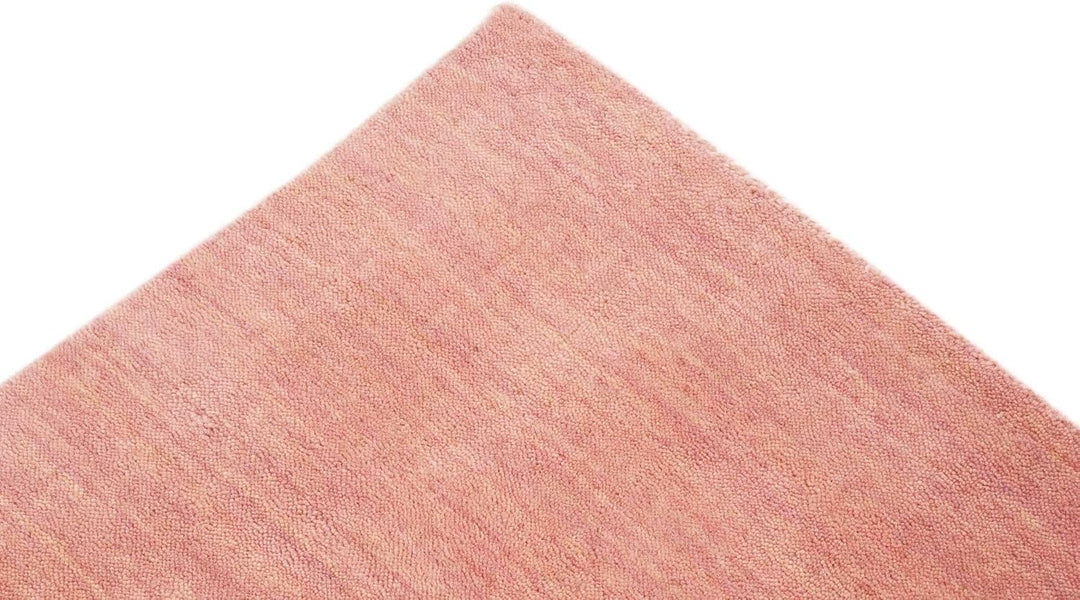 RUG PRINCE Wollteppich Gabbeh Uni 60x90 Handgewebt Rosa Einfarbig Handarbeit Zimmer Rosa 60x90 cm, R