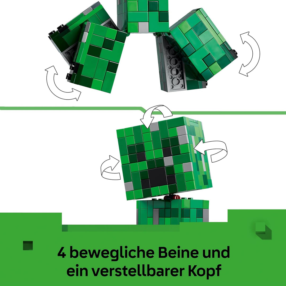 LEGO Minecraft Der Creeper - Gamer Spielzeug -Bewegliche Actionfigur - Interaktives Spielset mit TNT