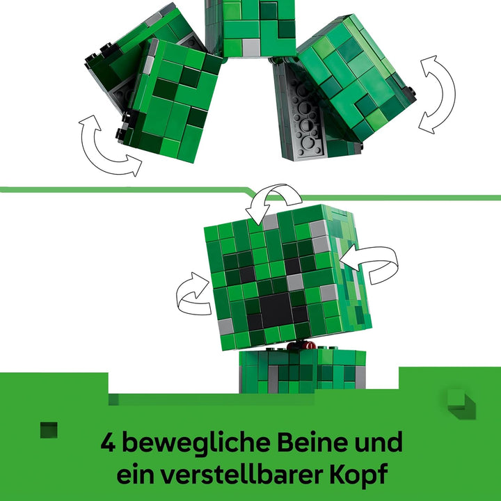 LEGO Minecraft Der Creeper - Gamer Spielzeug -Bewegliche Actionfigur - Interaktives Spielset mit TNT
