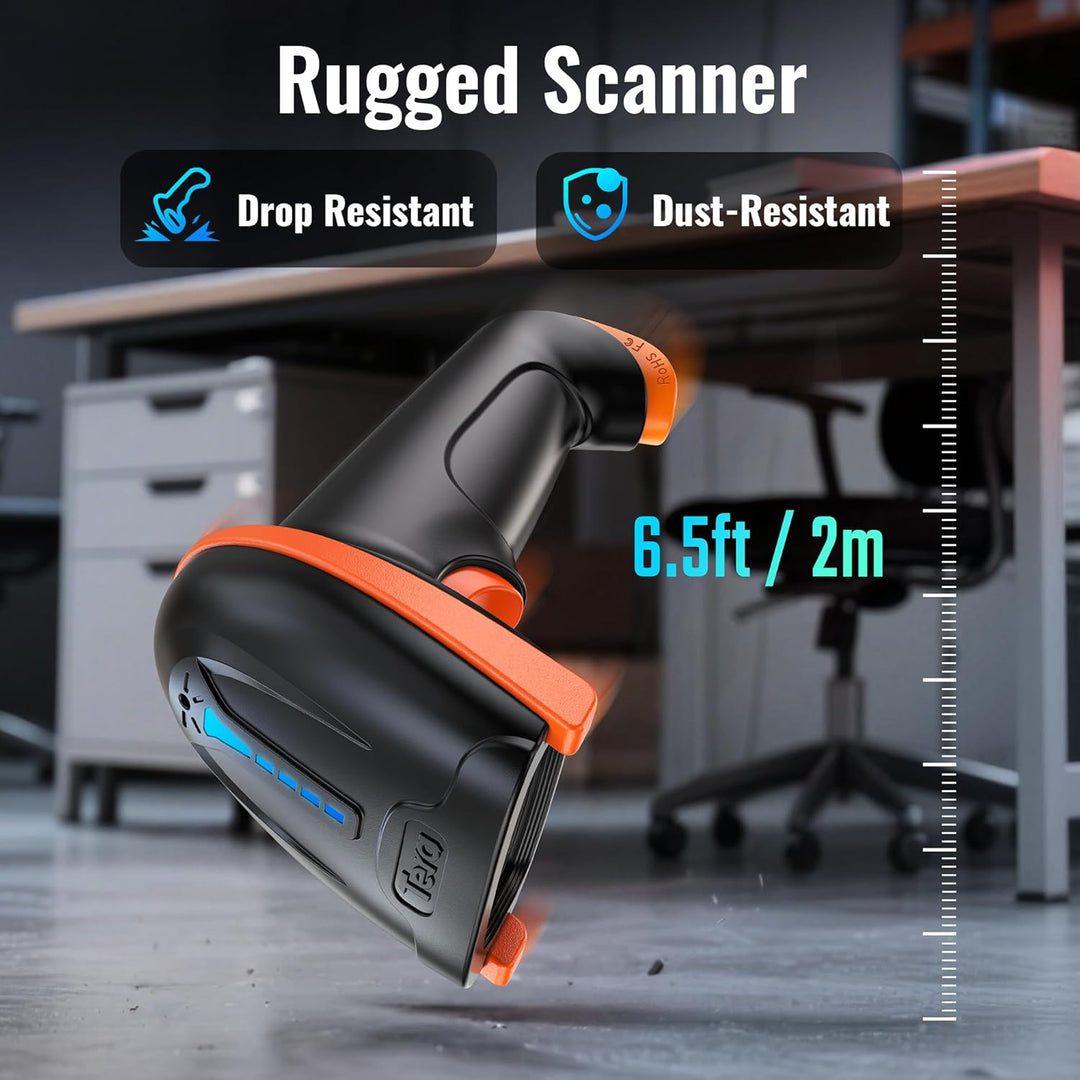 Tera Barcode Scanner 1D 2D QR Wireless Kabellos 2,4 GHz + Wired USB 2,0 Kabelgebunden Handscanner Ba