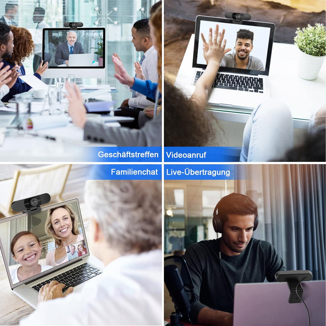 EMEET Full HD Webcam - C960 1080P Webcam mit Objektivabdeckung & Dual Mikrofon, 90 ° Streaming Kamer