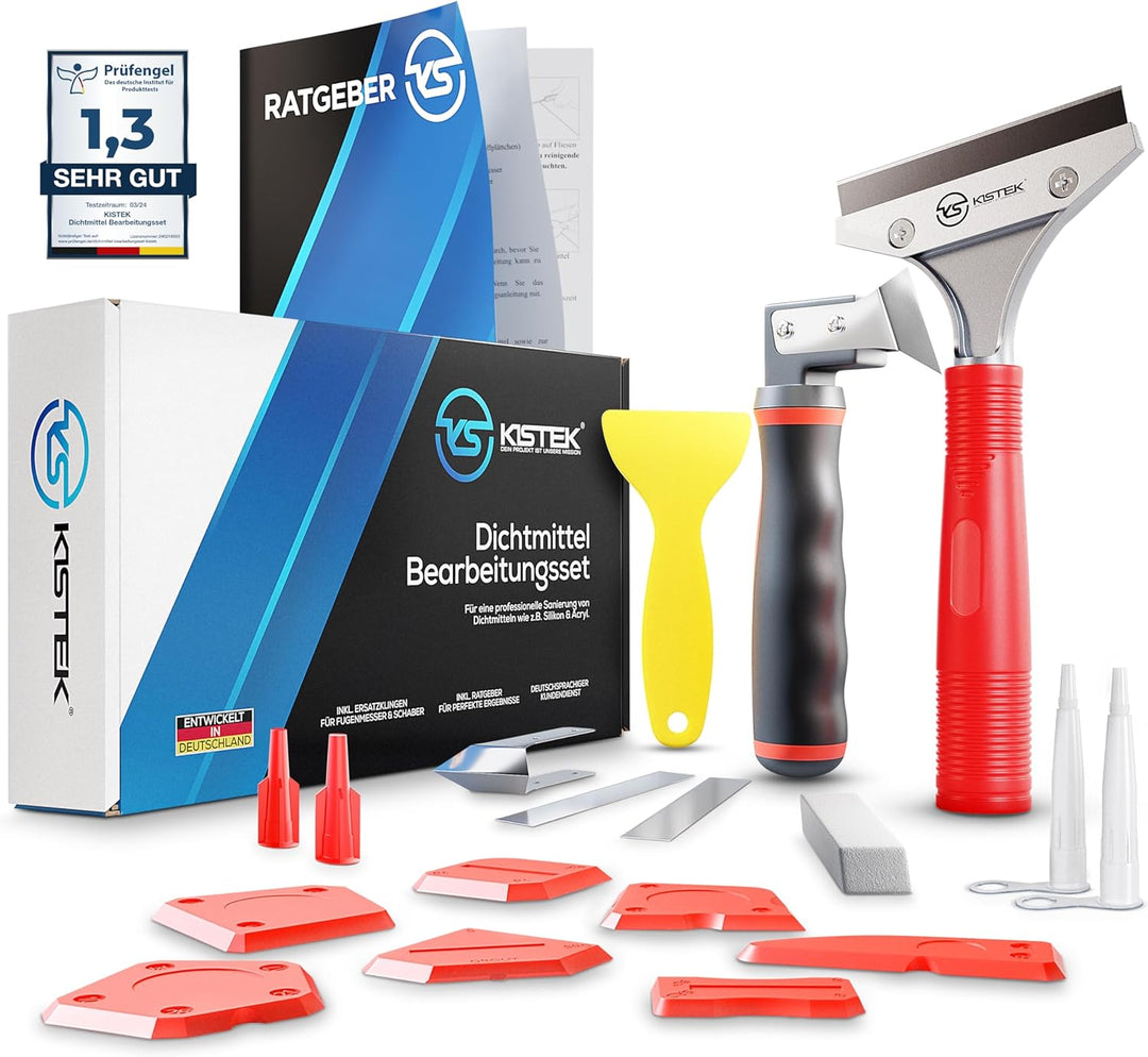 KISTEK® Silikonentferner Set (18-teilig) zur Silikon Entfernung und Erneuerung von Acryl- & Silikonf
