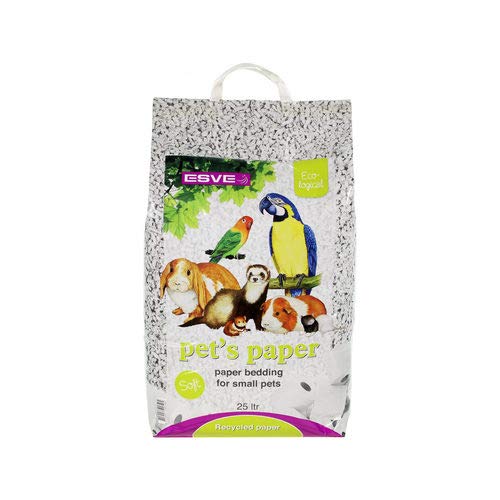 Esve Tierstreu - Papiertierstreu, Unparfümiert, 10 Liter, für Katzen und Kleintiere