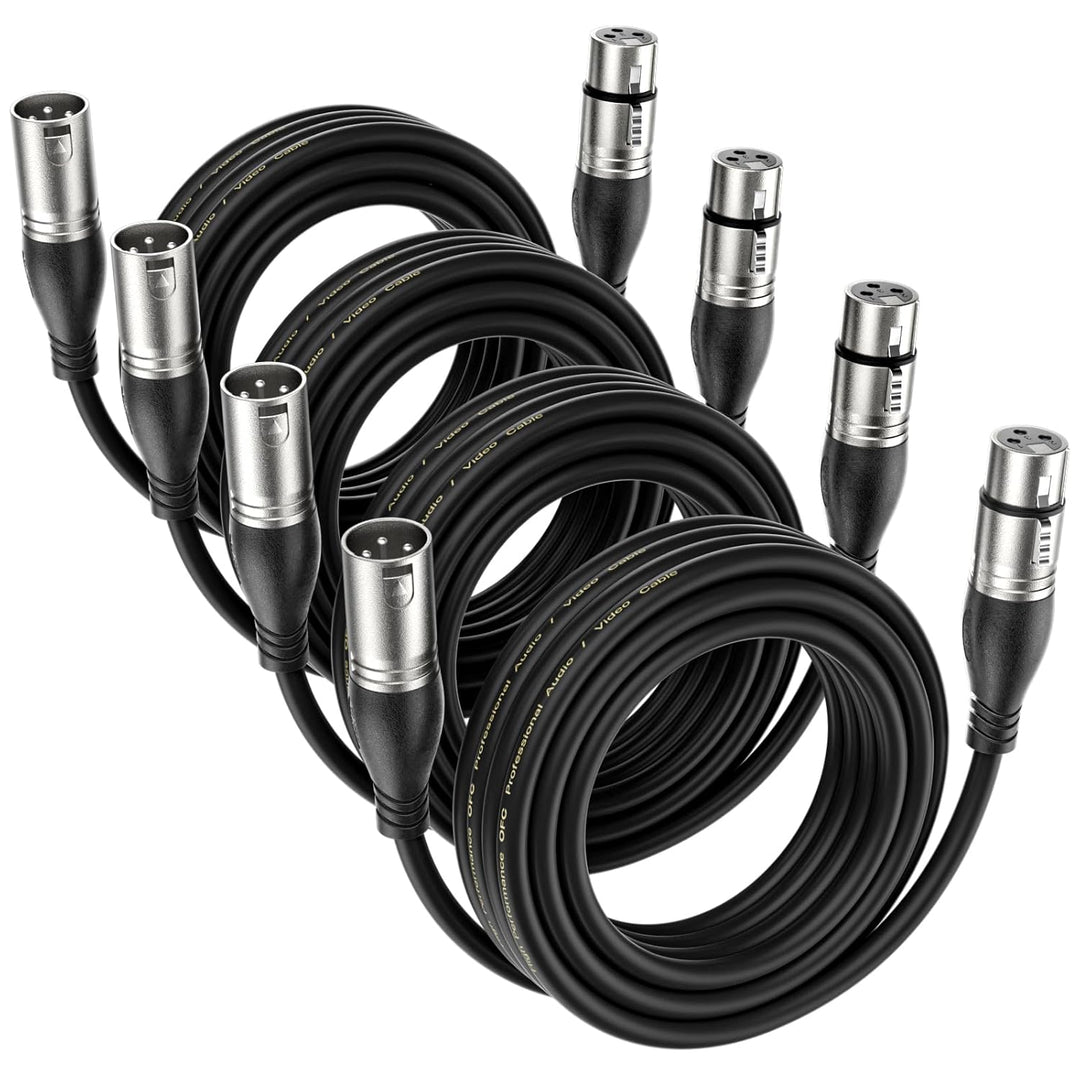 EBXYA XLR Kabel Mikrofonkabel 5M 4er Pack - Premium 3-Pin symmetrischer XLR Stecker auf Buchse Mikro