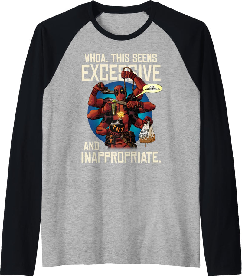 Marvel Deadpool Whoa This Seems Excessive And Inappropriate Raglan