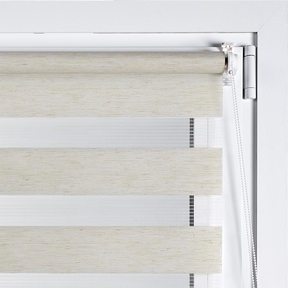 STORESDECO Doppelrollo Klemmfix ohne Bohren. Klemmrollo Einfache Montage, Zebra Rollo lichtdurchläss