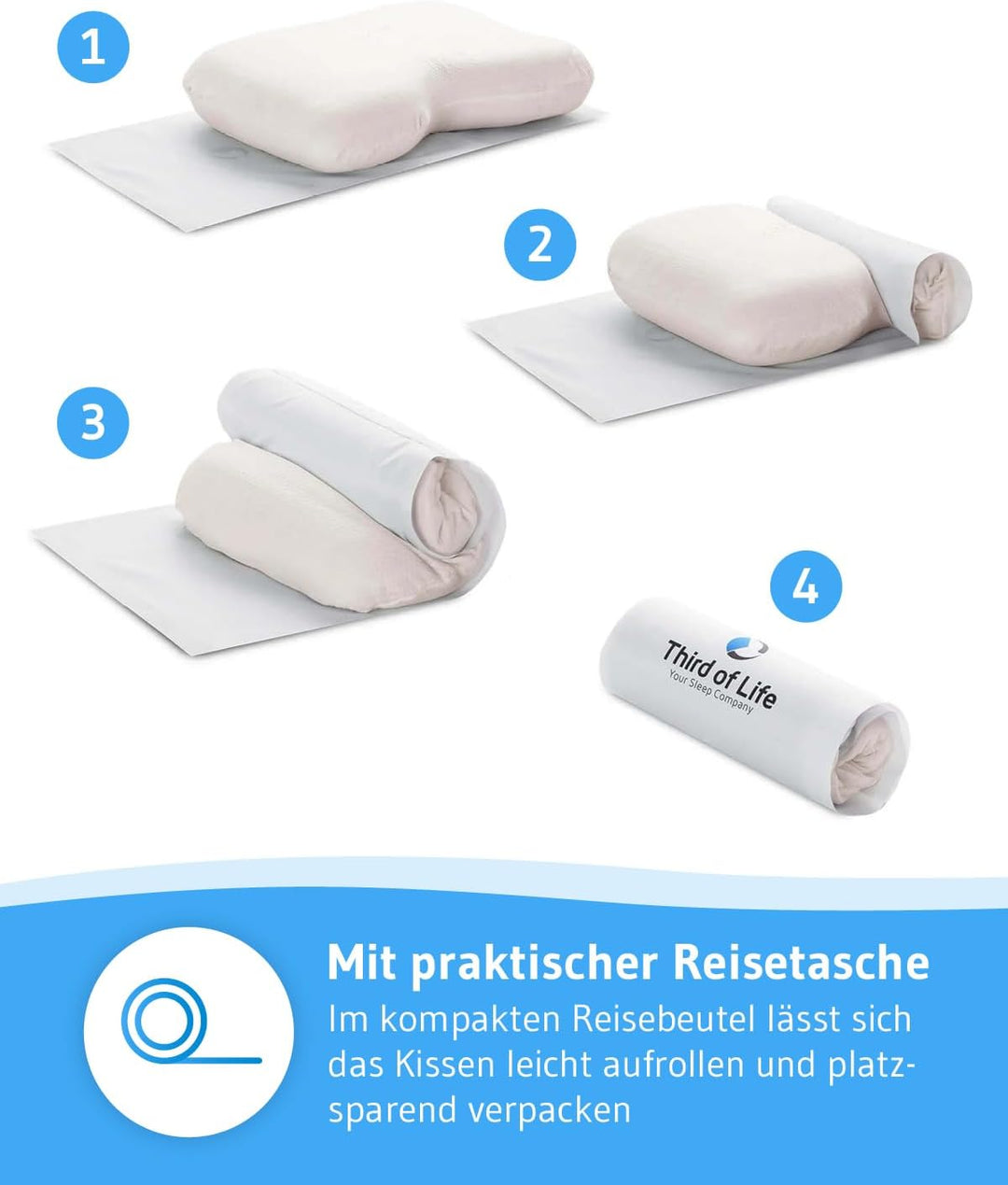 Gesundheitskissen maBELLA | Nackenkissen mit SKIN+ Bezug &amp; Probiotika zur Hautreinigung &amp; Pflege | A