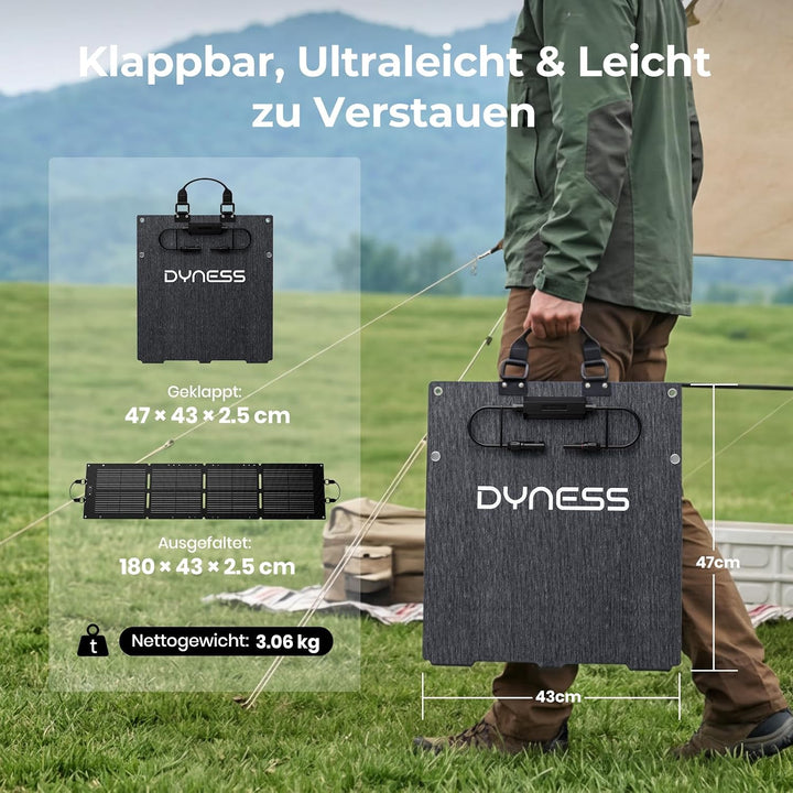 Dyness 100W Faltbares Solarpanel für Powerstation mit Monokristalline Solarzelle, 23% Wirkungsgrad,