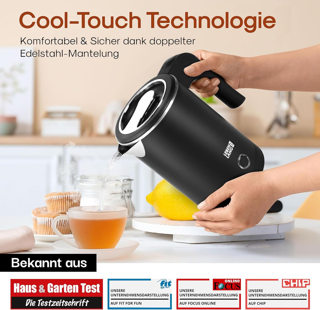 LEBENLANG Reise Wasserkocher Edelstahl Klein 0 5 Liter & BPA-Frei - Reisewasserkocher 600W Energiesp