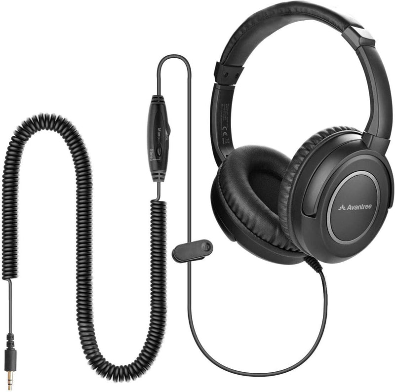 Avantree HF039 Over Ear TV Kopfhörer mit Langes Kabel (16.4 Fuss / 5M), HiFi Stereo Headset für Fern