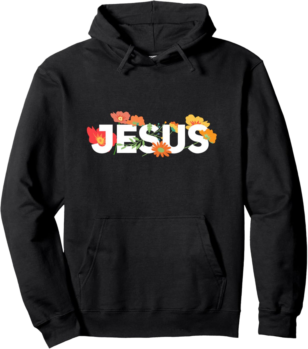 Jesus mit Blumen. Christliches Design Pullover Hoodie