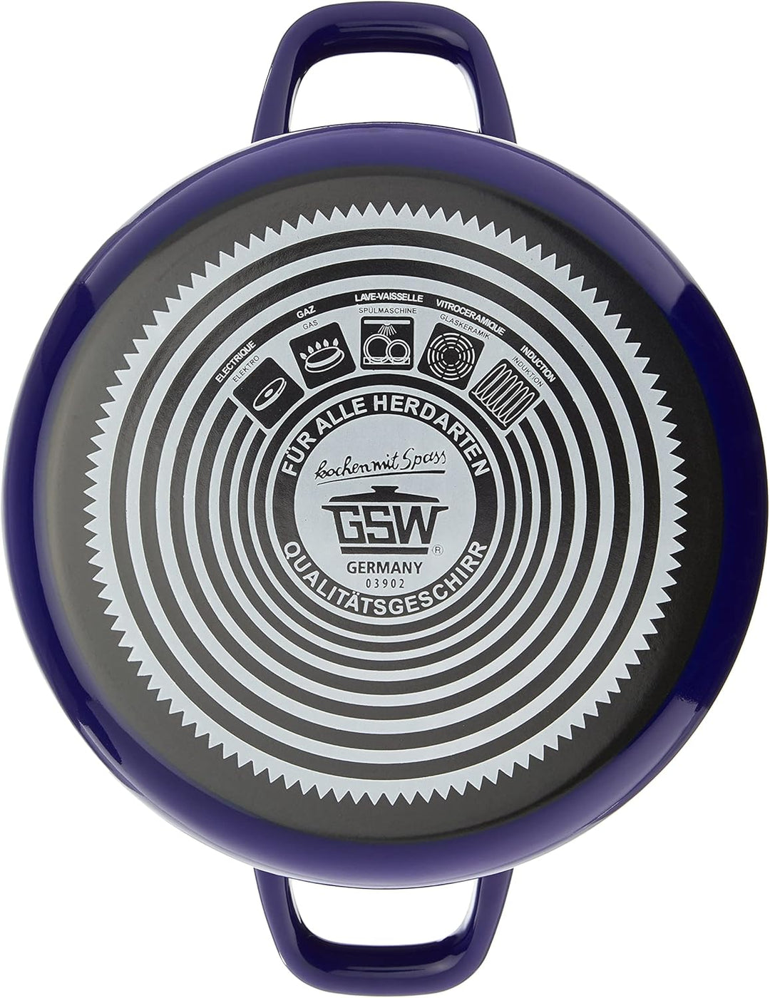 GSW 189606 Kochtopt-Set Pünktchen 7-tlg. blau-weiss, Stahl-Emaille, Kunststoff