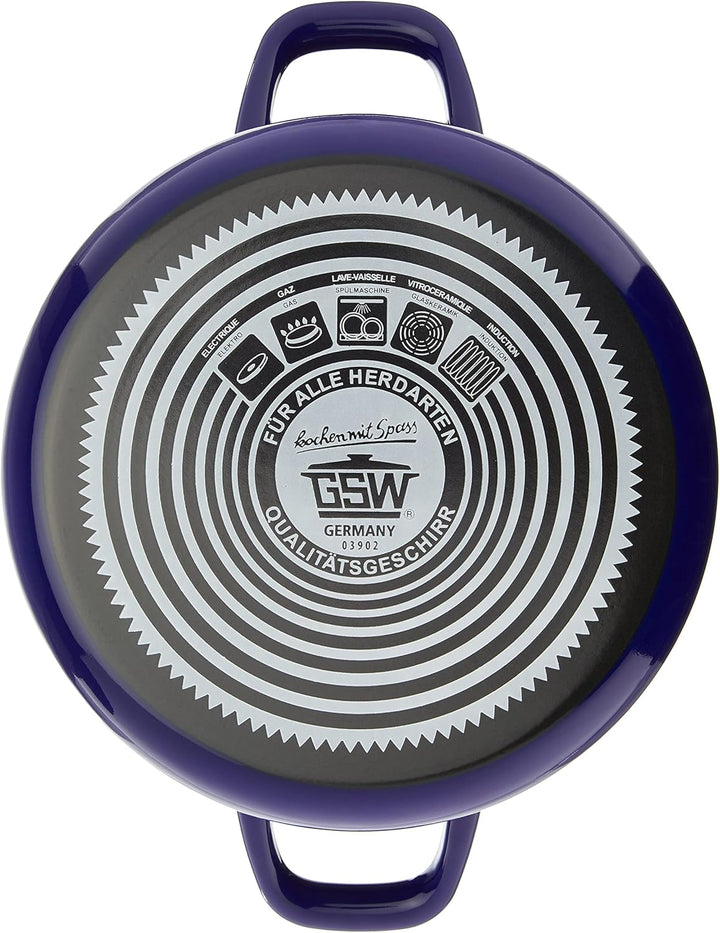GSW 189606 Kochtopt-Set Pünktchen 7-tlg. blau-weiss, Stahl-Emaille, Kunststoff