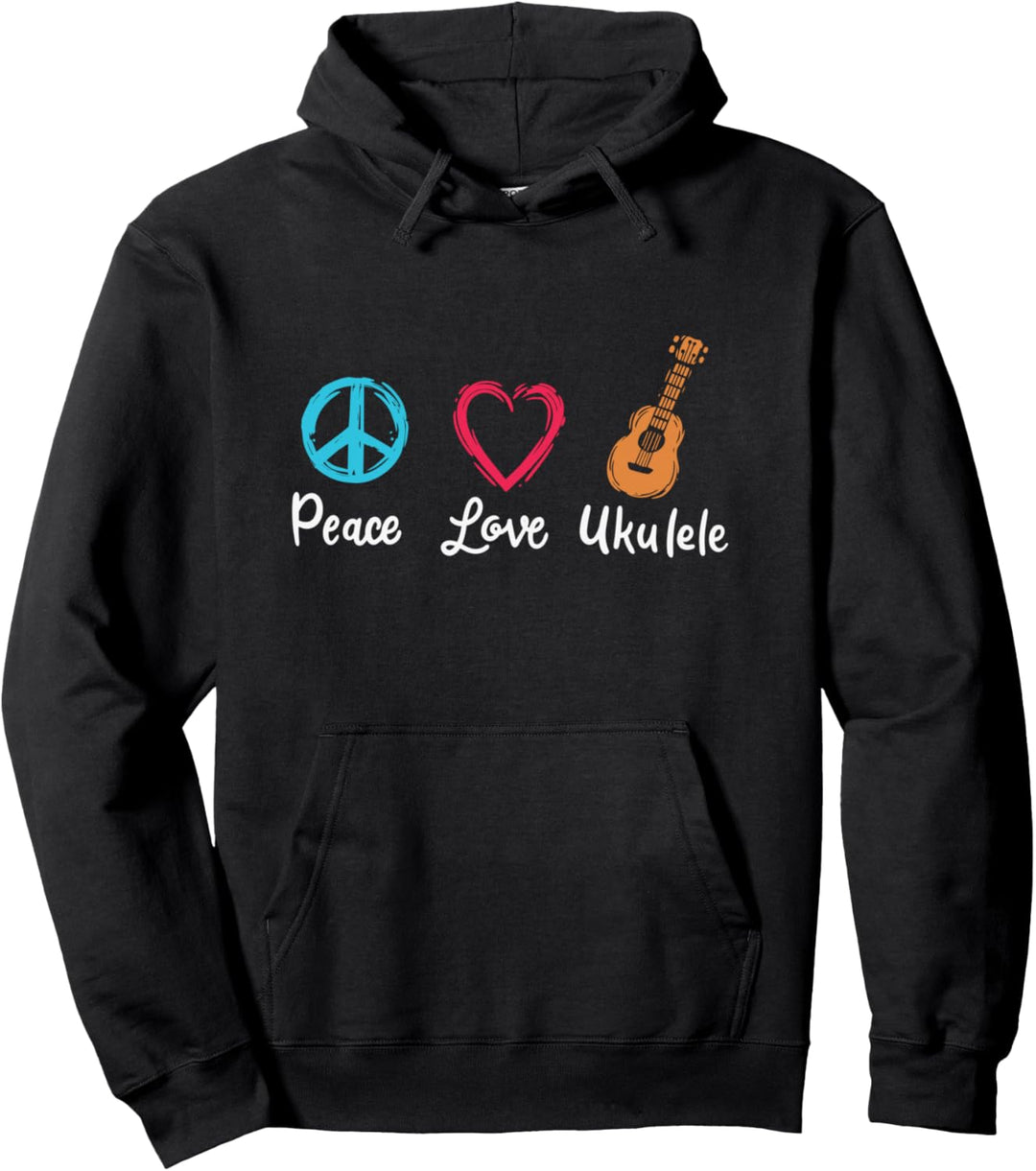 Peace Love Ukulele Pullover Hoodie