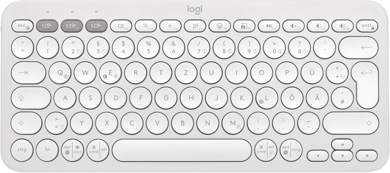 Logitech Pebble Keys 2 K380s, kabellose Multi-Device Bluetooth-Tastatur mit anpassbaren Sondertasten