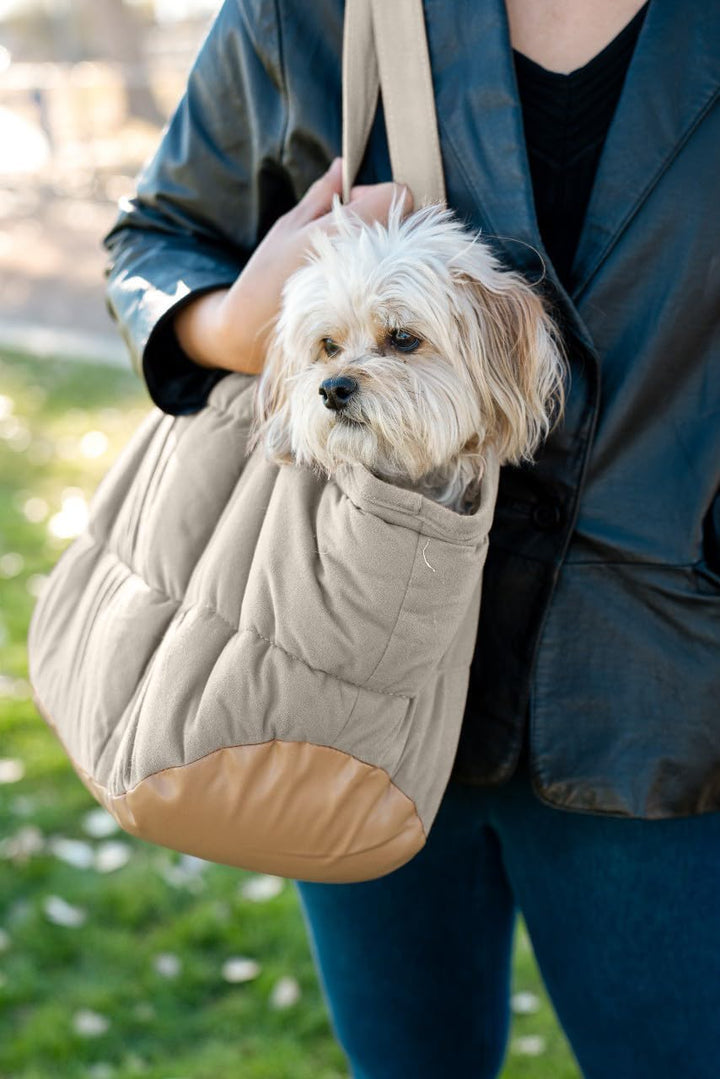 NoblePup Haustier-Tragetasche, gemütlich, Plüsch, sicherer Gurtclip, leichtes Tragetaschen-Design fü