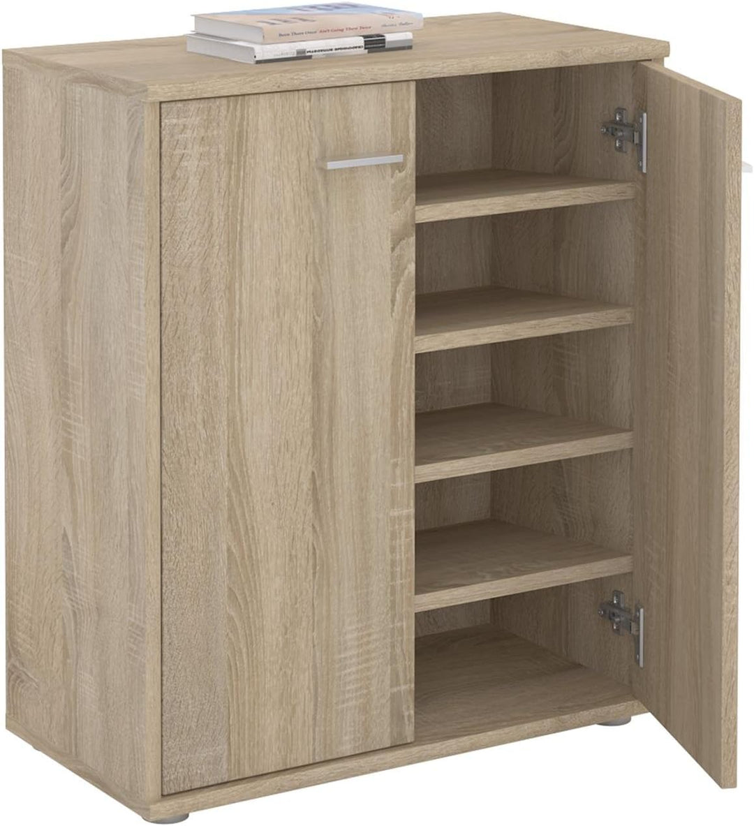 CARO-Möbel Schuhschrank LENNIS Schuhregal Schuhkommode mit 2 Türen und inklusive 4 Einlegeböden, in