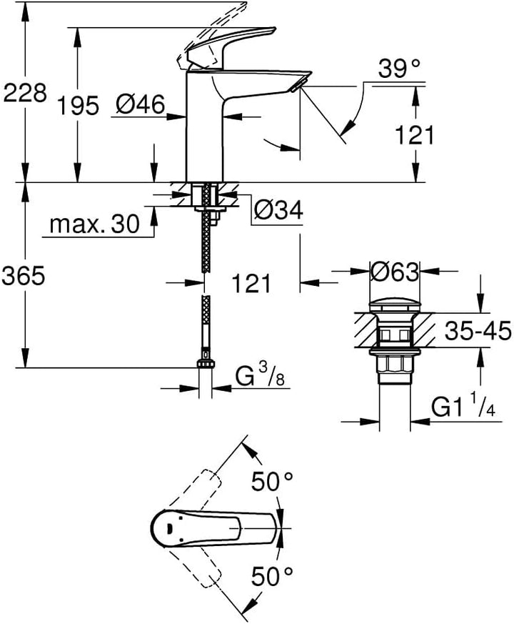 Grohe Eurosmart Armatur M-Size Chrom