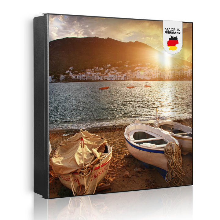 banjado Grosser Schlüsselkasten Glas - Schlüsselbox 30x30cm mit 50 Haken - Schlüsselkasten modern fü