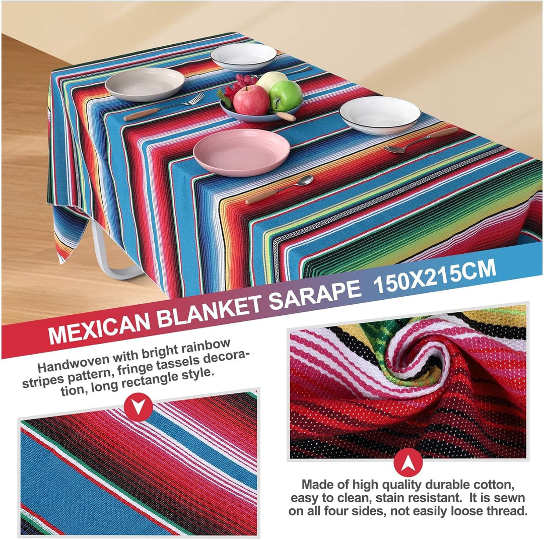 Mexikanische Decke, Sarape Picknick, Tischdecke, warme Decke, Yoga-Stange, 120 x 180 cm