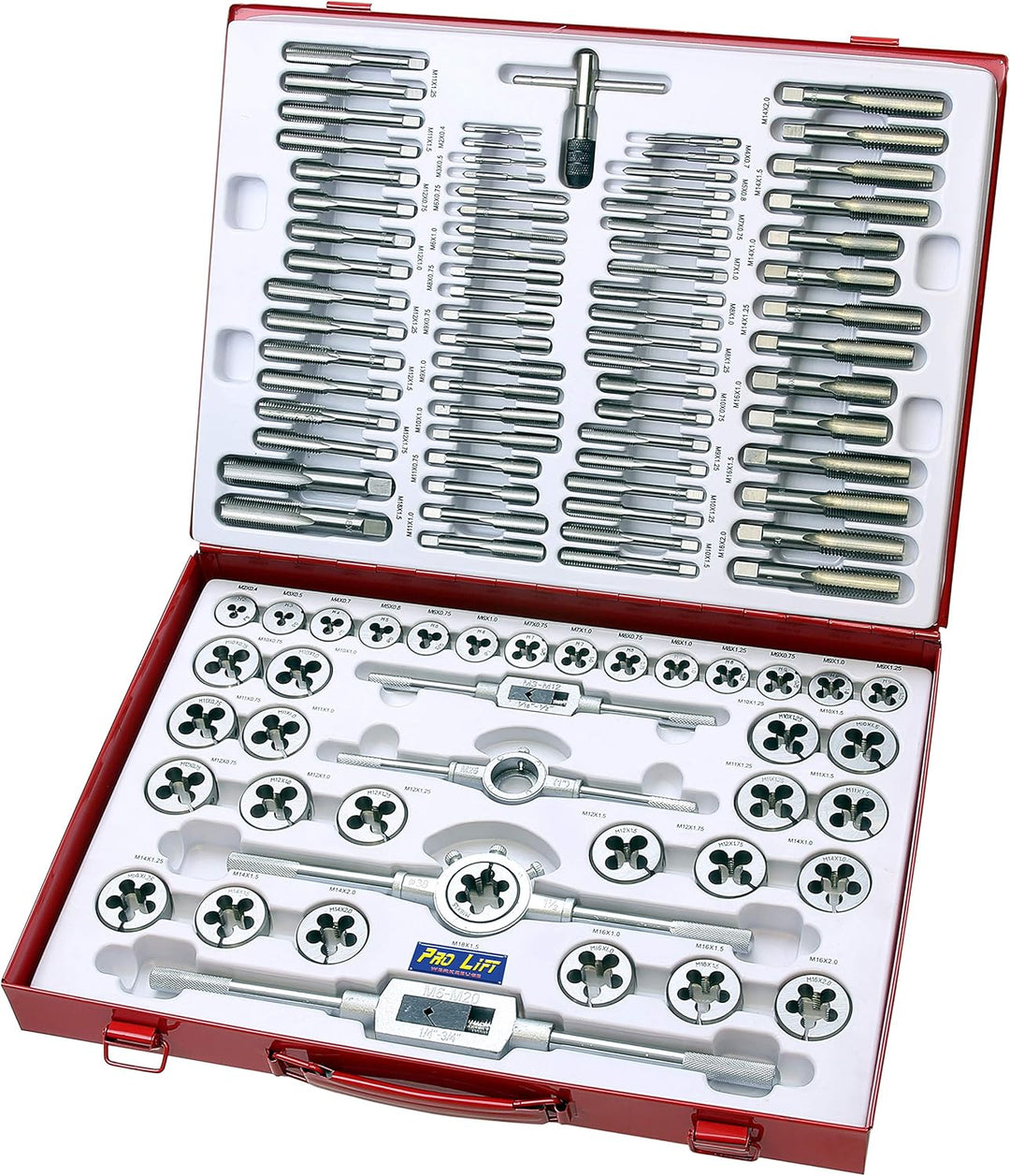 Pro-Lift-Werkzeuge Gewindeschneider Satz 110tlg. metrisch Bohrer Wolframlegierung M2-M18 Set Werkzeu